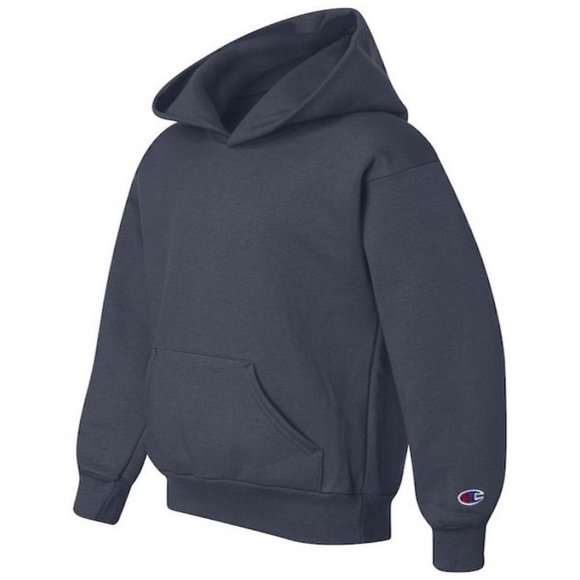 CHAMPION ECO YOUTH HOODED SWEATSHIRT - NAVY - Picture 2 of 3